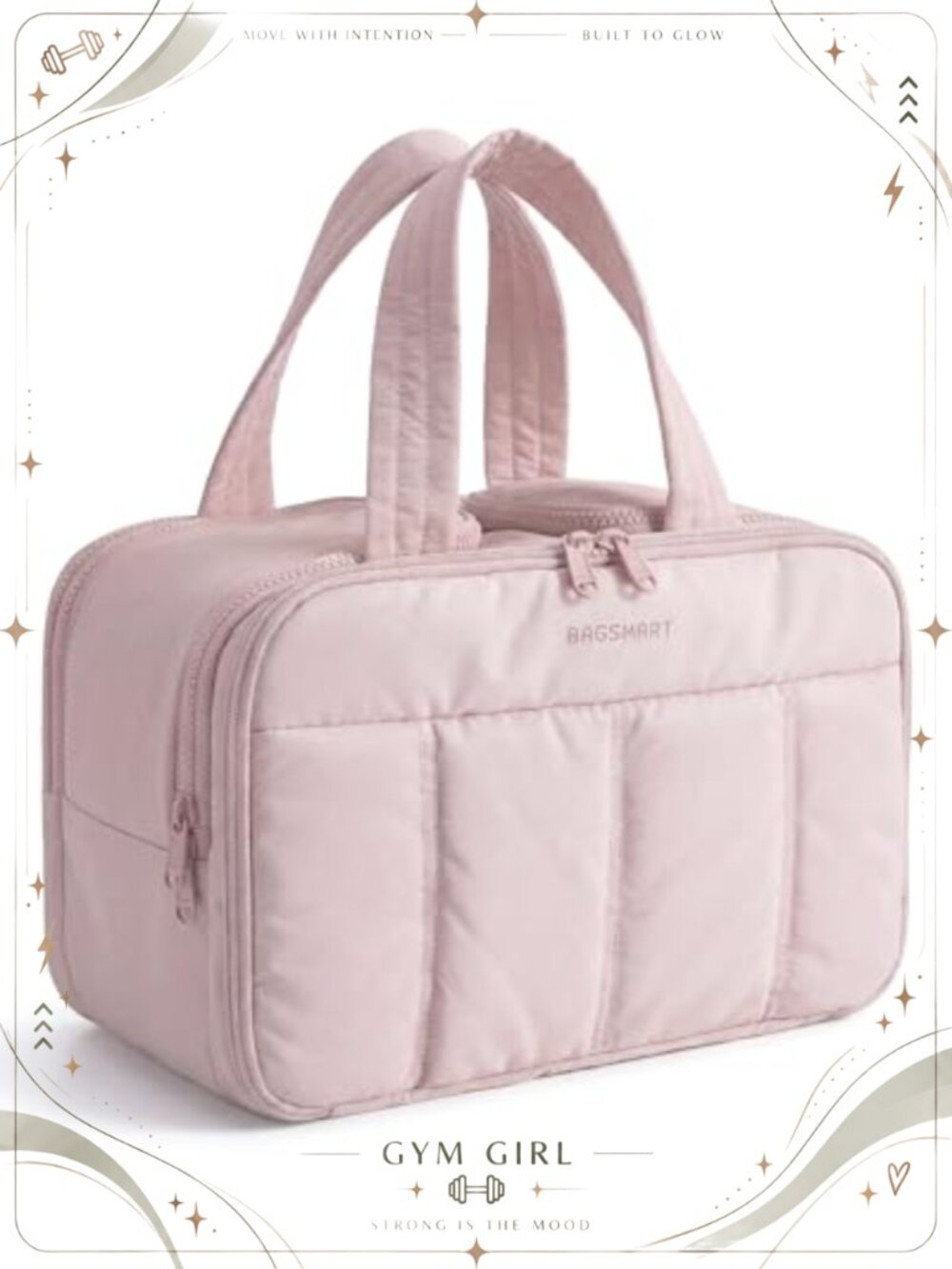 Puffy Travel Toiletry Bag Large Waterproof Makeup Bag Zip Handle